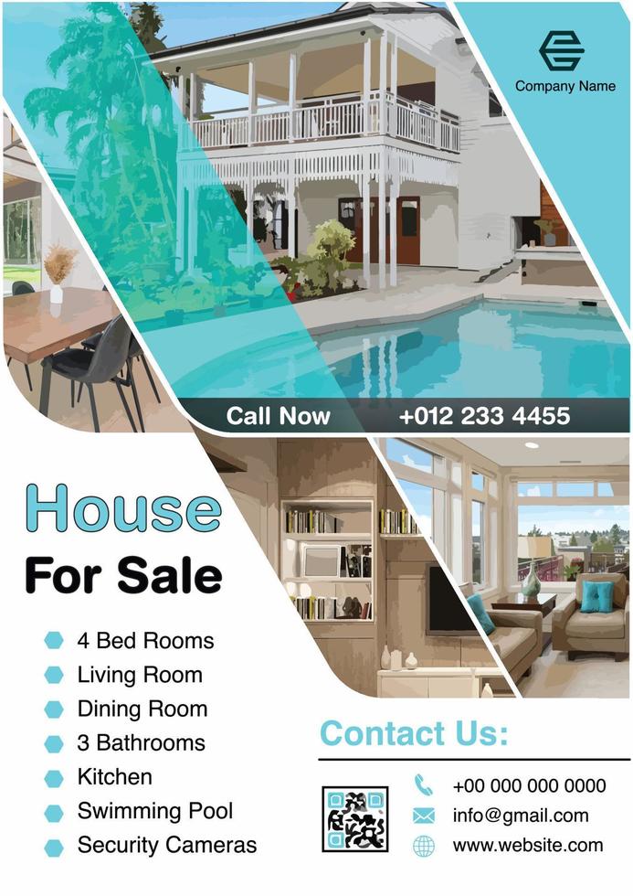 real estate flyer for house on sale real estate brochure template vector