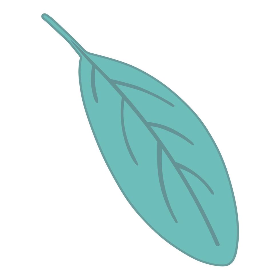 Vector illustration emerald autumn leaf on white isolated background