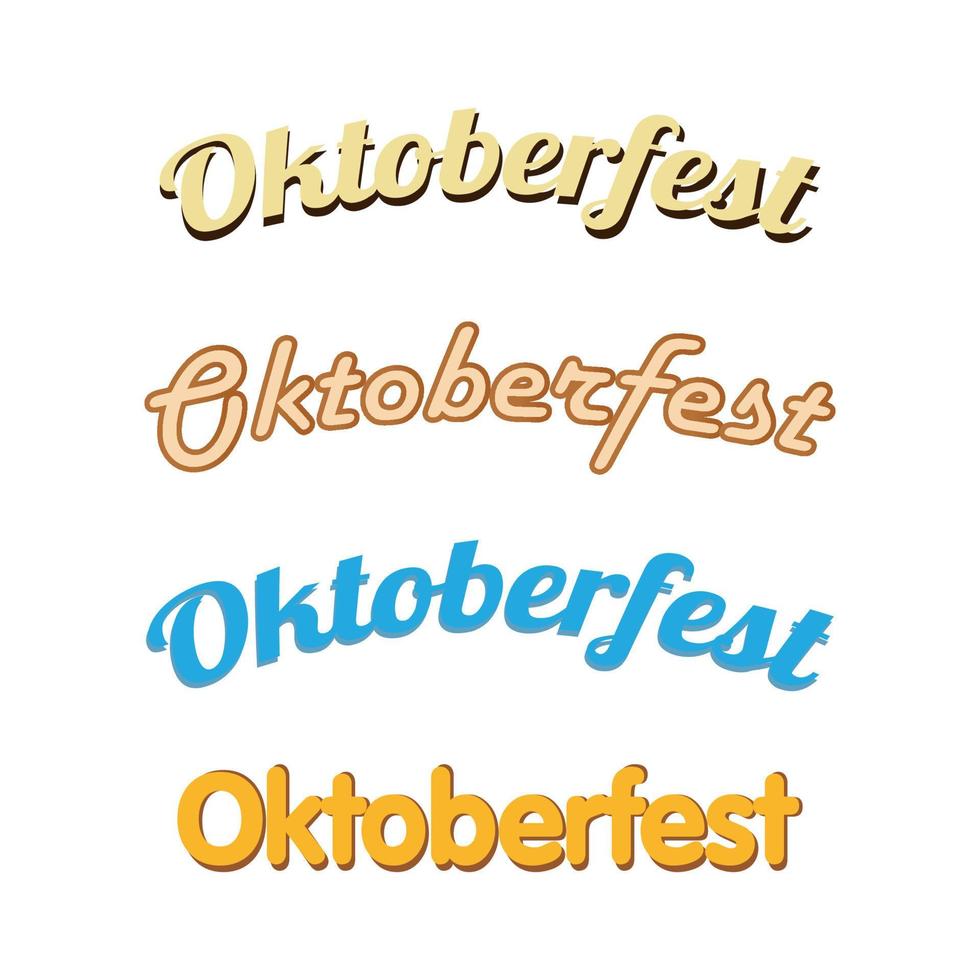 Vector set of 4 pcs inscriptions German Bavarian beer festival Oktoberfest