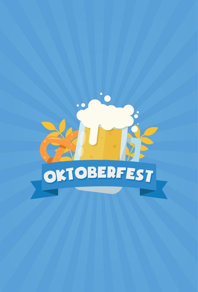 Oktoberfest vector holiday card international german beer festival in munich - illustration