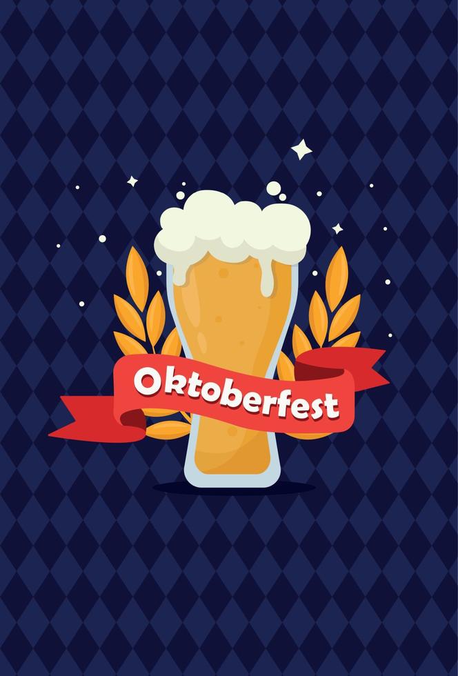 Oktoberfest vector holiday card international german beer festival in munich - illustration