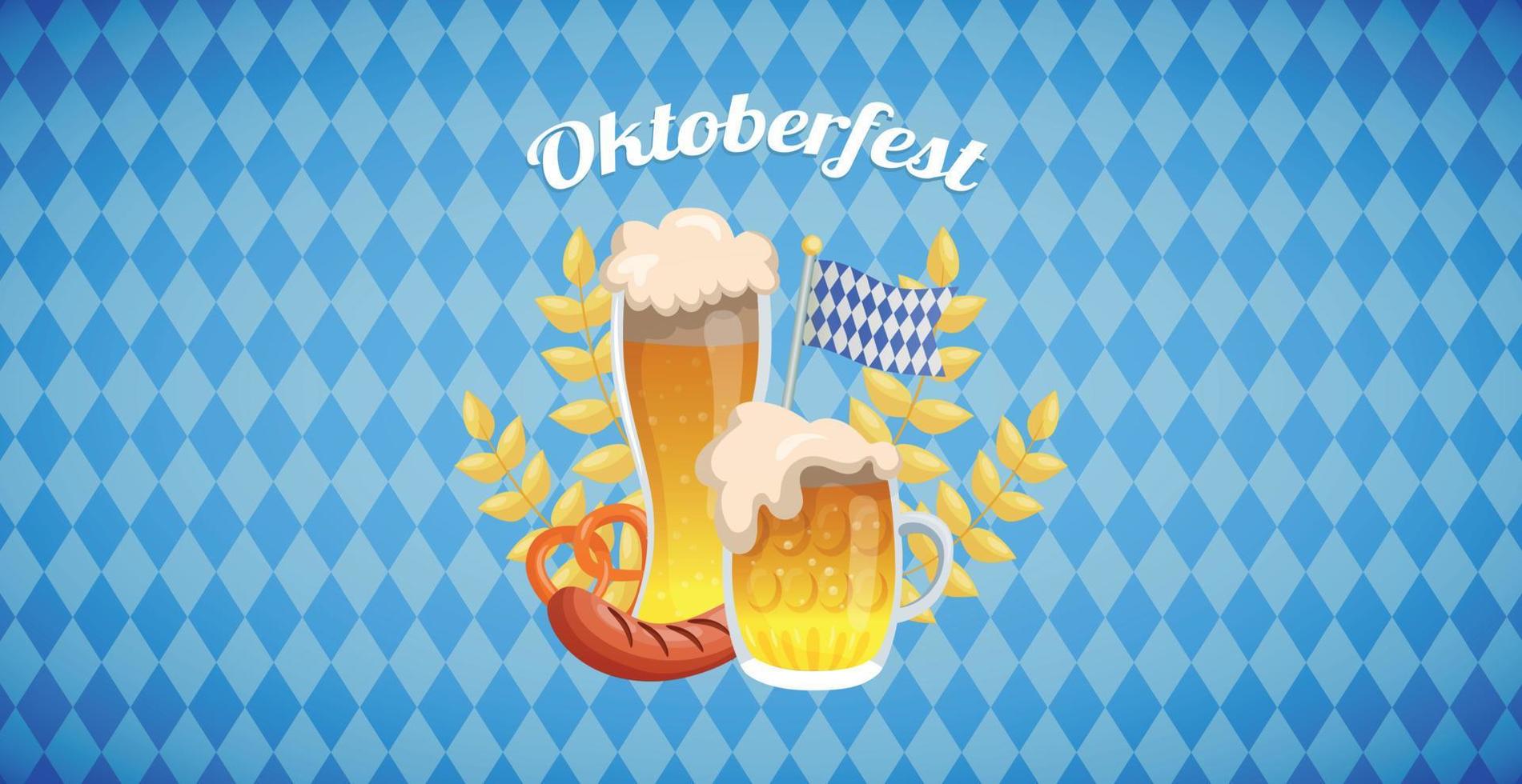 Munich International Beer Festival Oktoberfest, advertising background - Vector