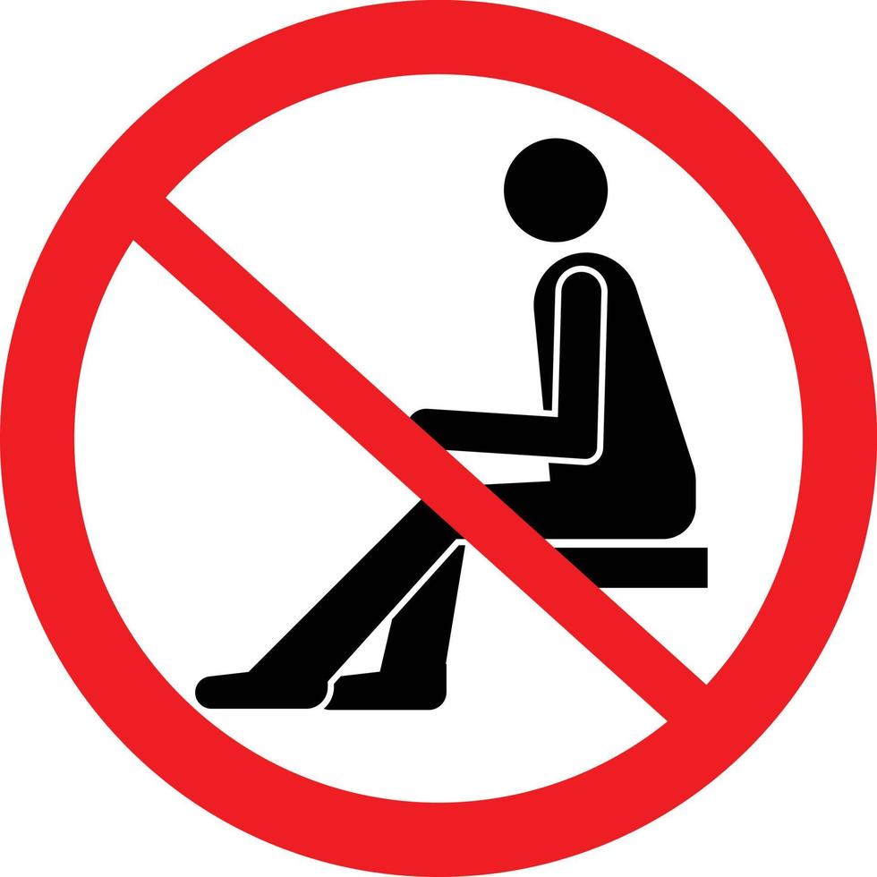 Do not Sit Warning Sign vector