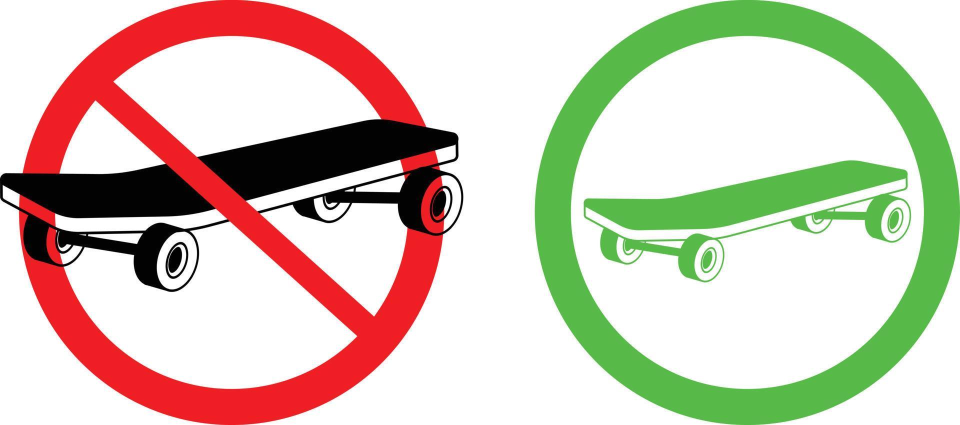 No Skating Allowed Warning Sign Skateboard Icon 10934227 Vector Art at