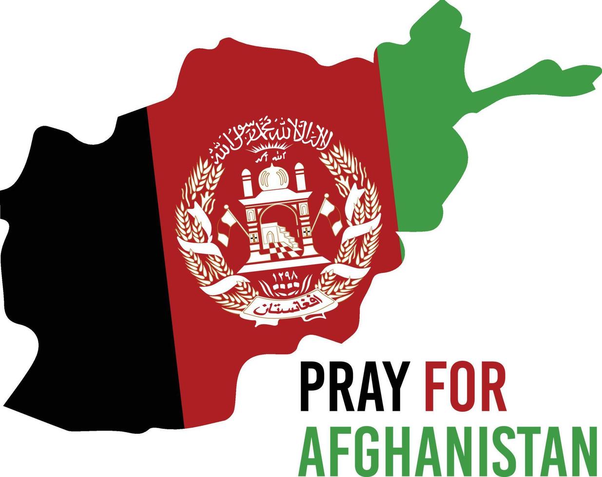 Pray for Afghanistan Flood Victims. Afghanistan Map and Flag vector