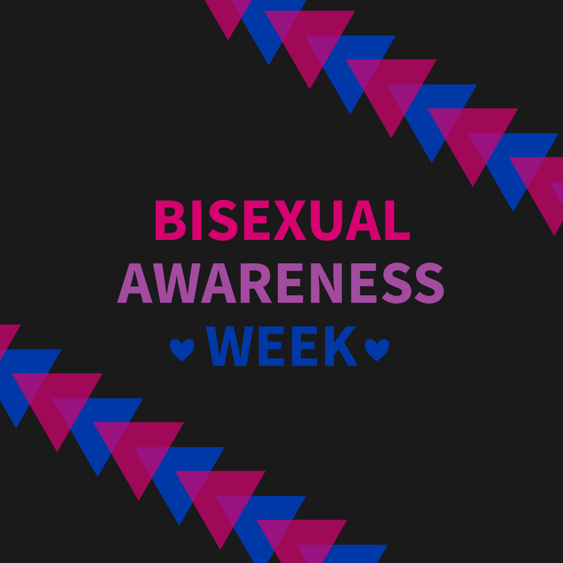 Bisexual Awareness Week typography poster. LGBT community event