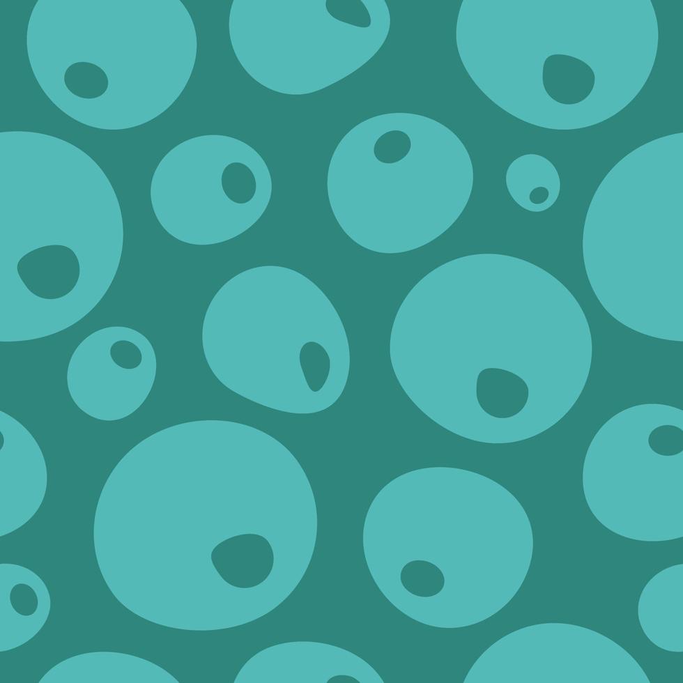 Mint green seamless pattern with bubbles vector