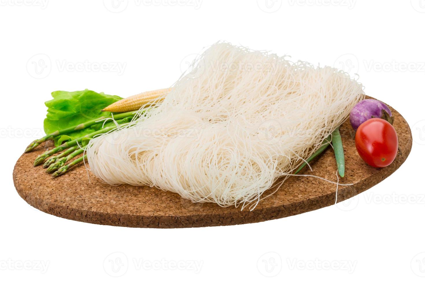 Raw rice noodles photo