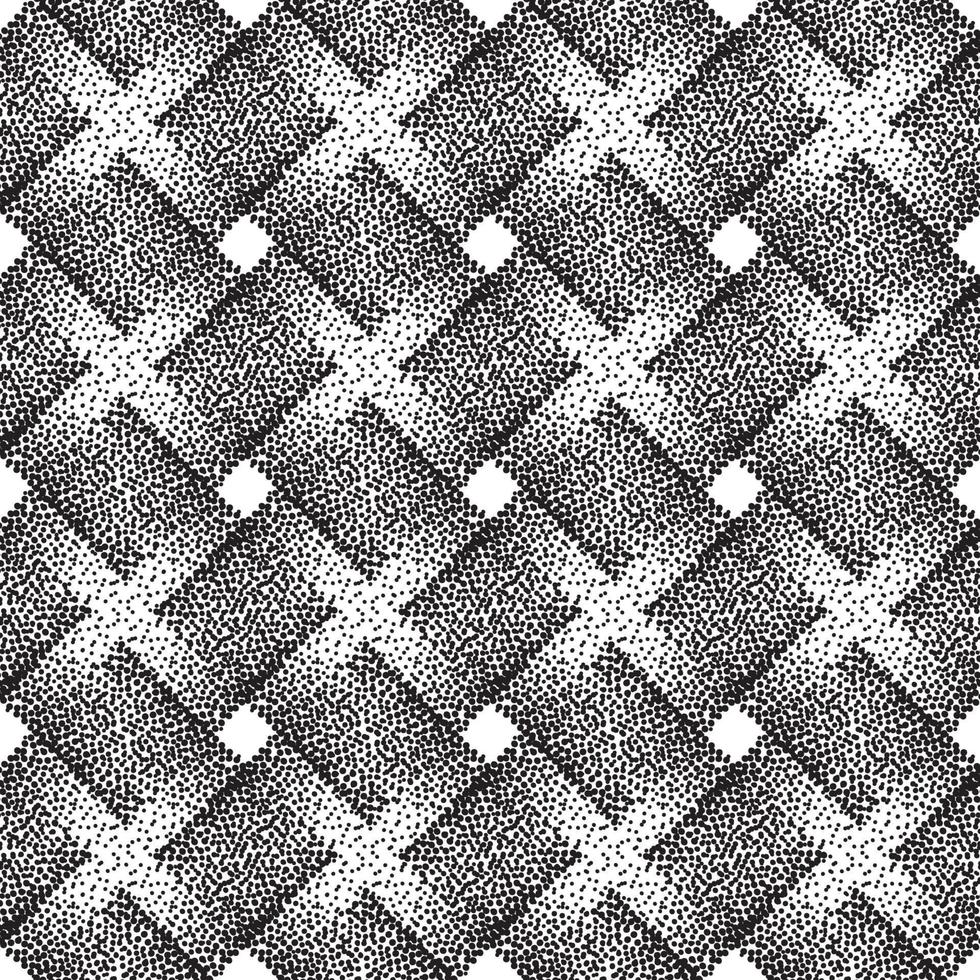 Abstract geometric dotted rhombus shape checkered seamless pattern. Artistic polka dot ornamental stylish background. Abstract  tiled monochrome texture vector