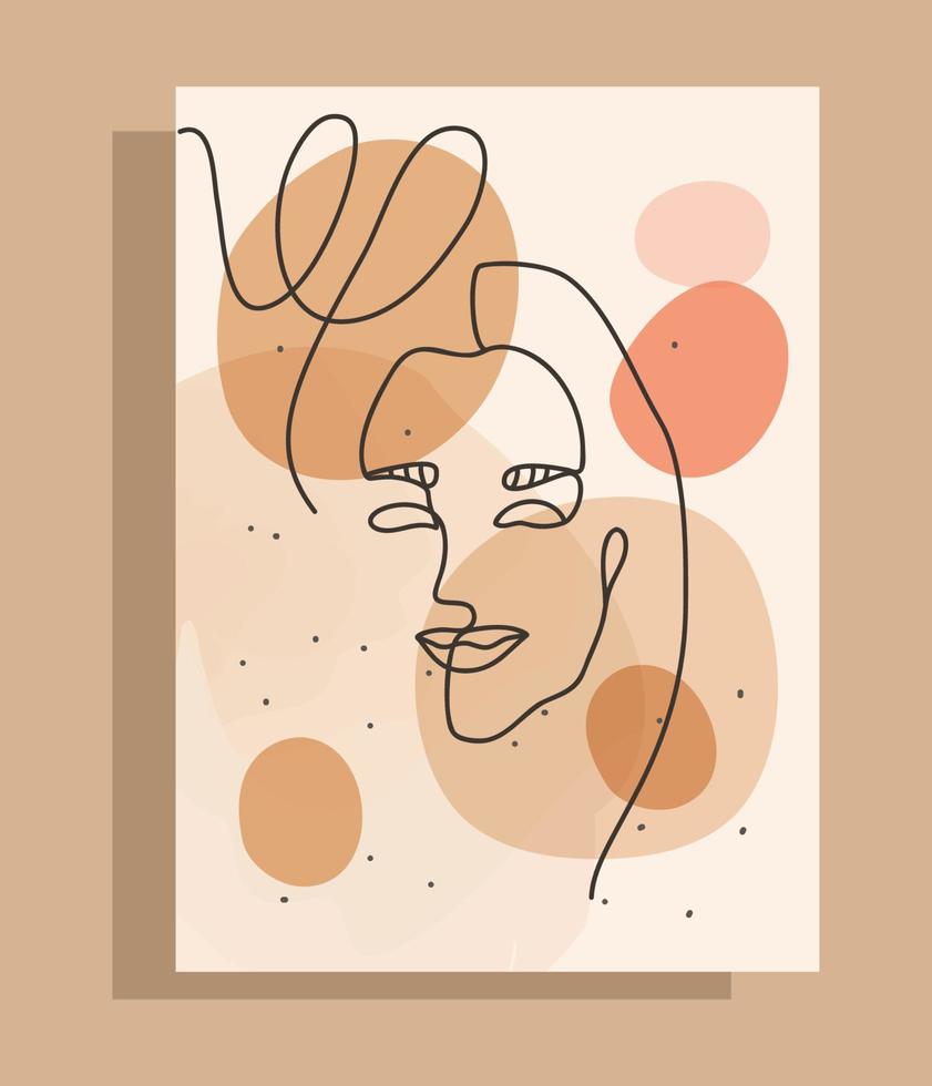Girl in a minimalist style. One line design. Vector stock illustration. Futurism. White background. Stroke. interior decoration