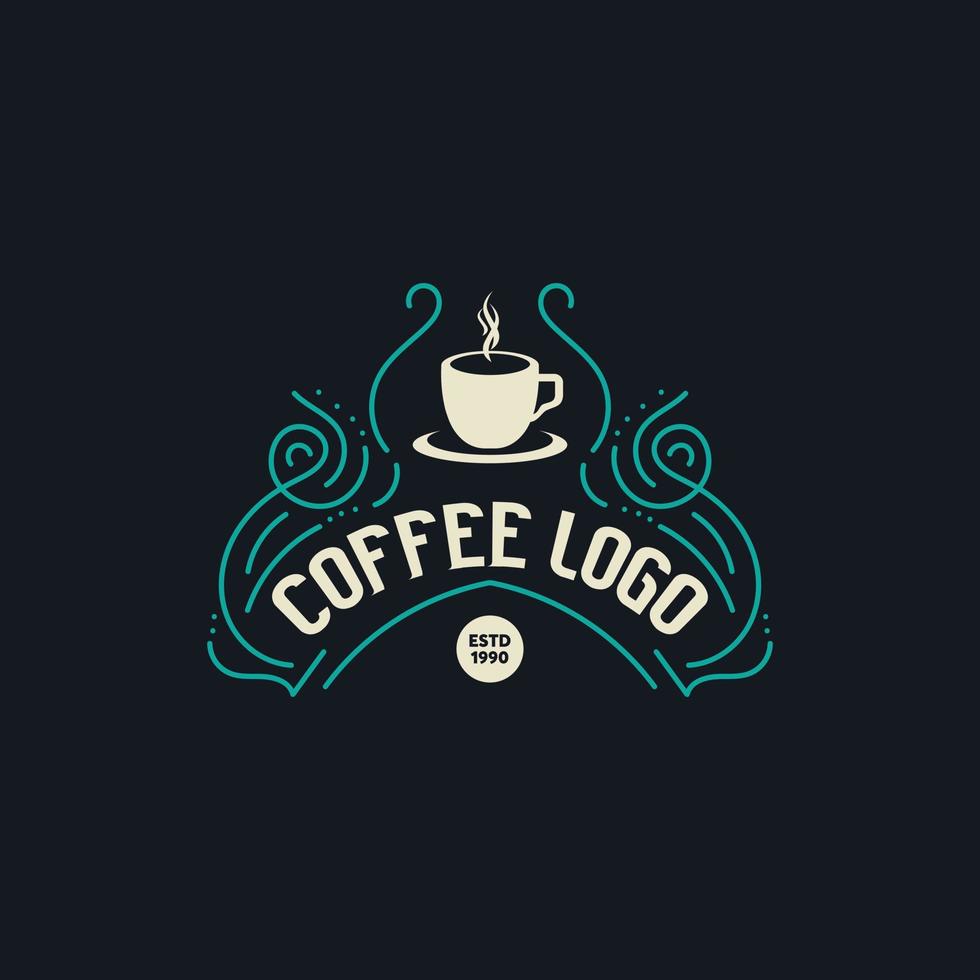 vintage logo. luxury logo. coffe shop retro logo. vintage logo template for coffe shop vector