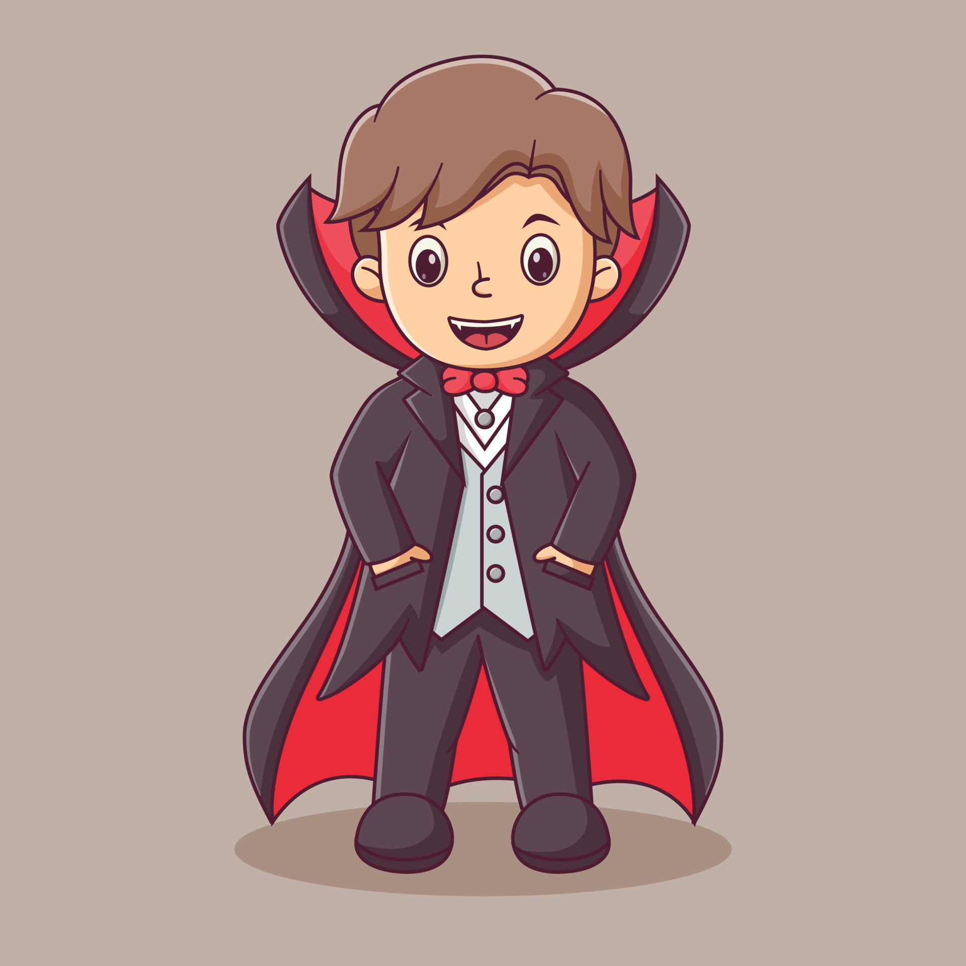 Cute Cartoon Vampire Dracula Vector Illustration Stock Vector