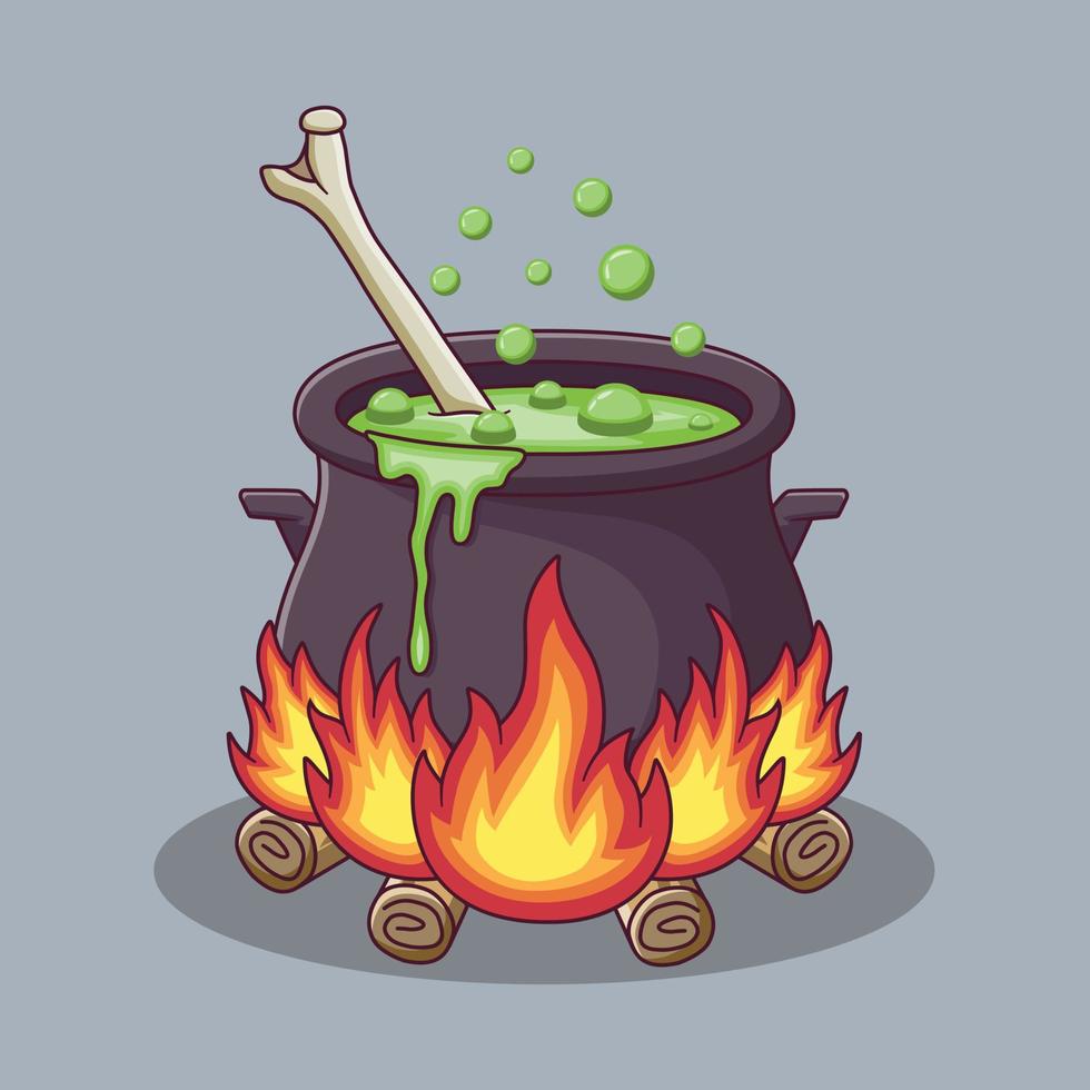 Barrel Filled With Potion Cartoon. Halloween Icon Concept. Flat Cartoon Style Suitable for Web Landing Page, Banner, Flyer, Sticker, Card vector