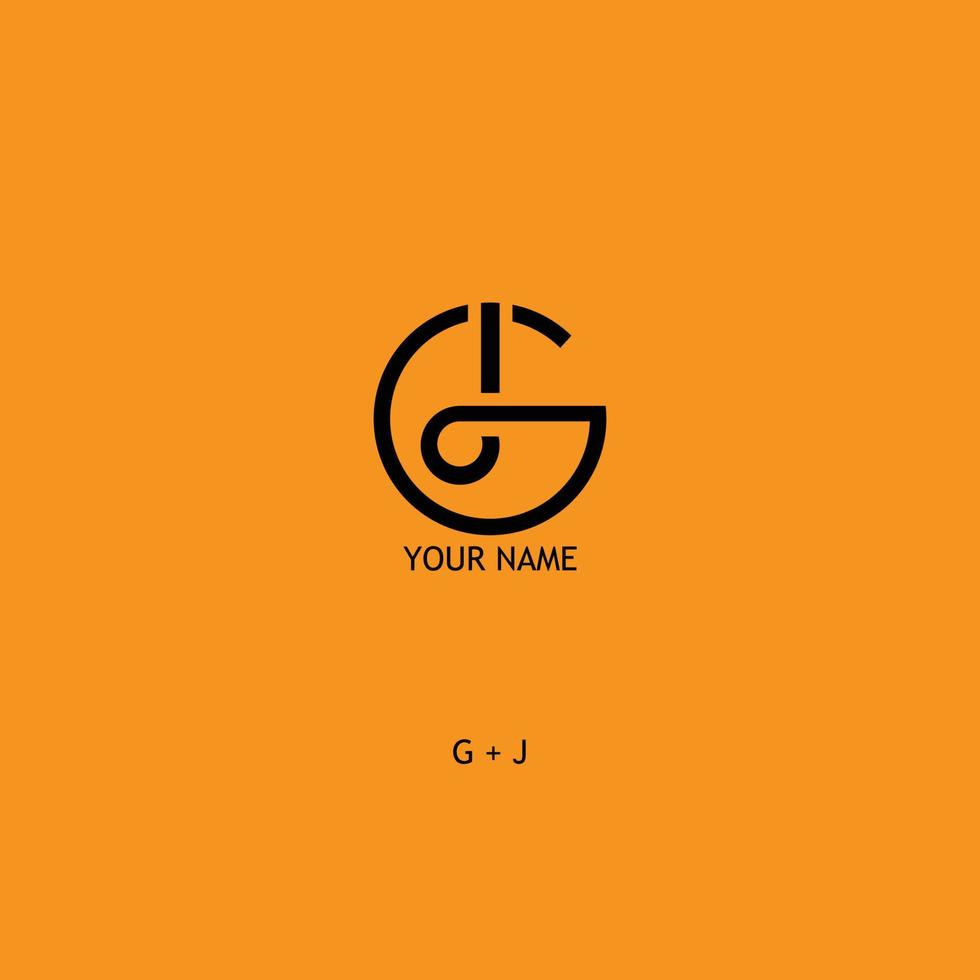 diseño de logotipo g y j, diseño de logotipo g y j en un fondo naranja, perfecto para logotipos de marca vector