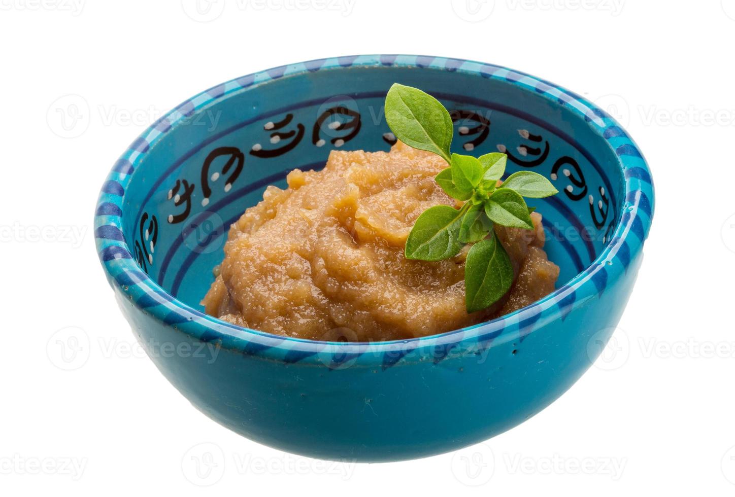 Pollock roe in a bowl on white background photo