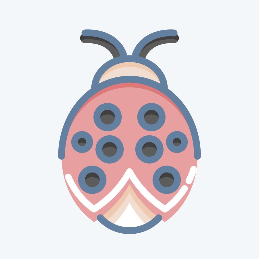 Icon Ladybug. suitable for Garden symbol. doodle style. simple design editable. design template vector. simple illustration vector