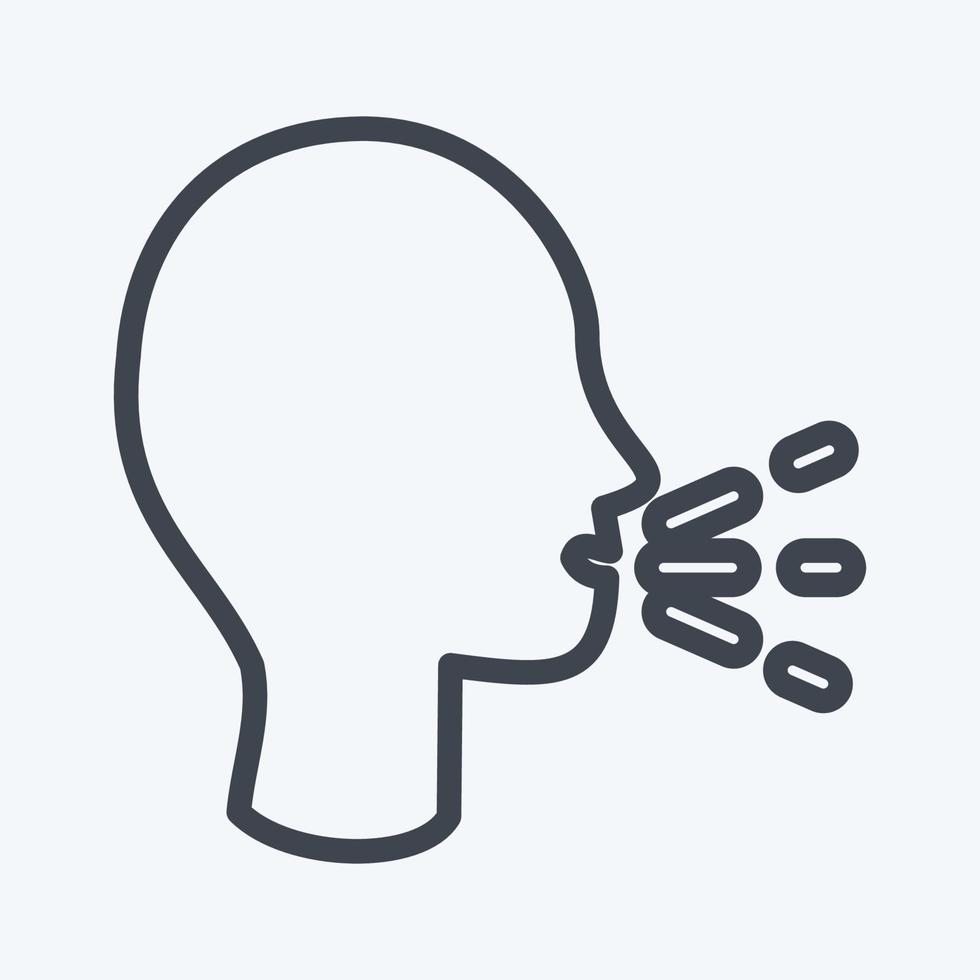 Icon Sneezing. suitable for flu symbol. line style. simple design editable. design template vector. simple illustration vector