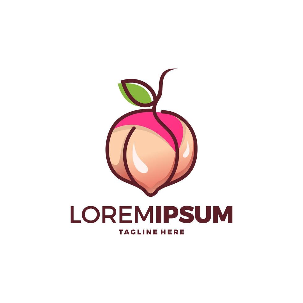 Peach logo design vector