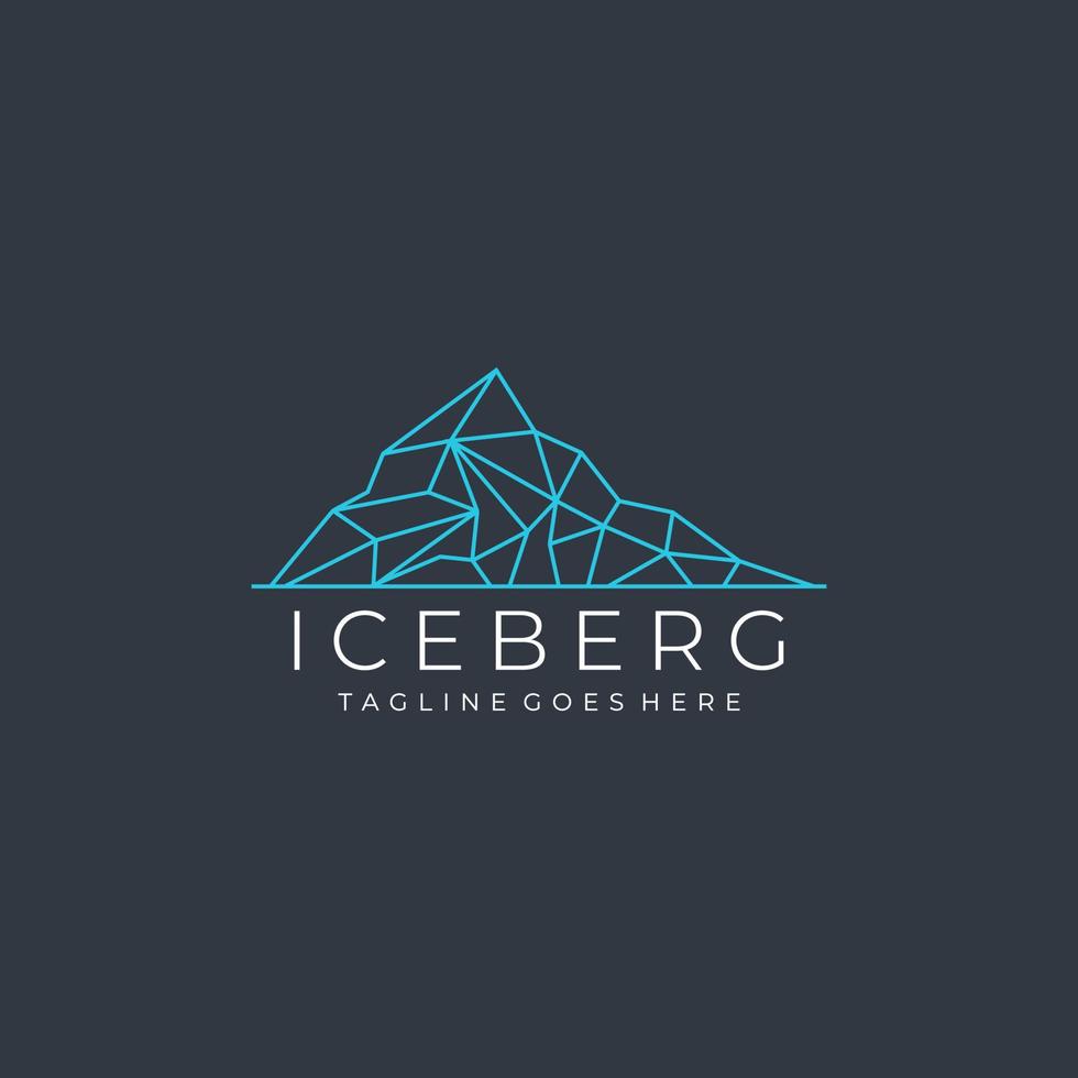 Iceberg simple lines logo design vector icon symbol graphic illustration
