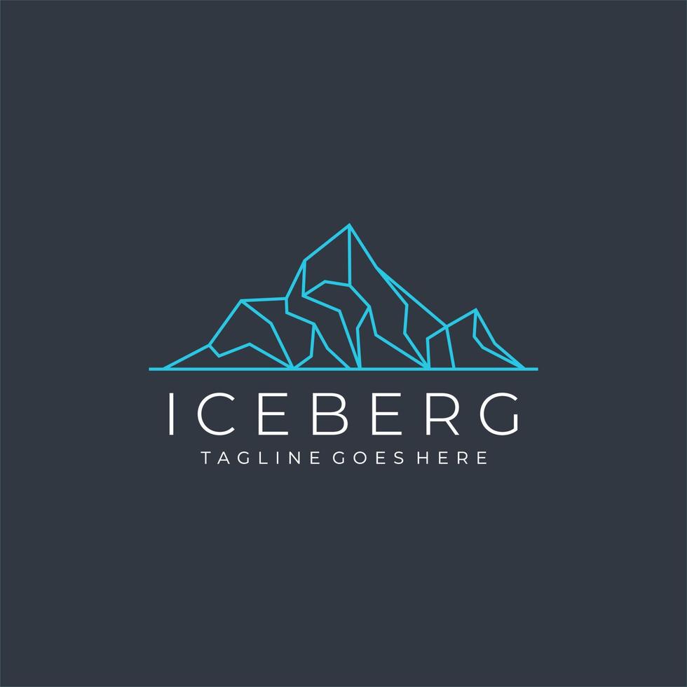Iceberg simple lines logo design vector icon symbol graphic illustration