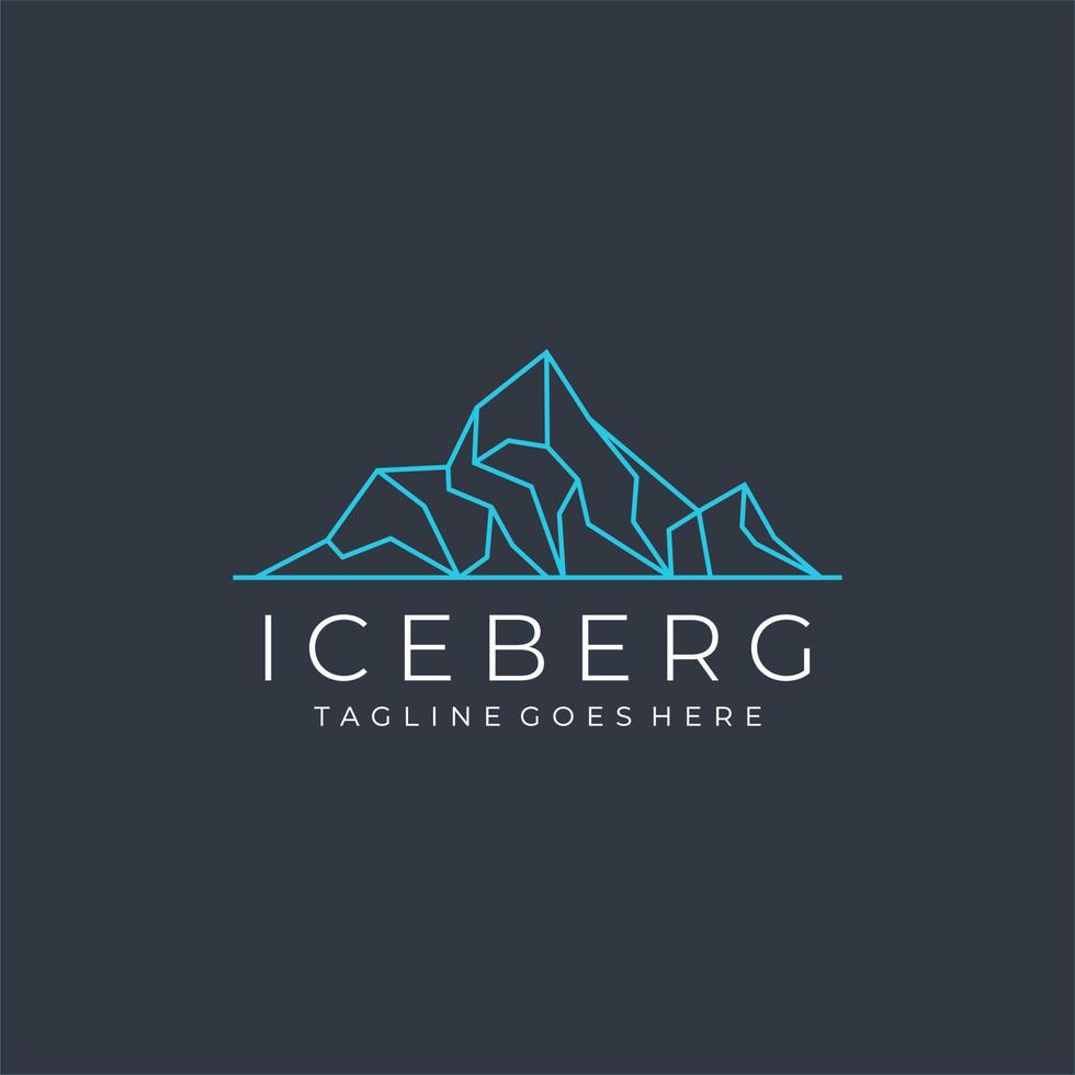 iceberg líneas simples diseño de logotipo vector icono símbolo ilustración gráfica