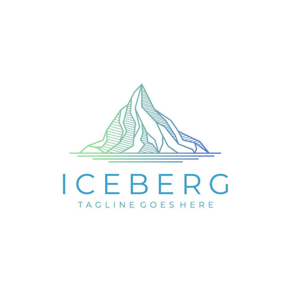 iceberg líneas simples diseño de logotipo vector icono símbolo ilustración gráfica