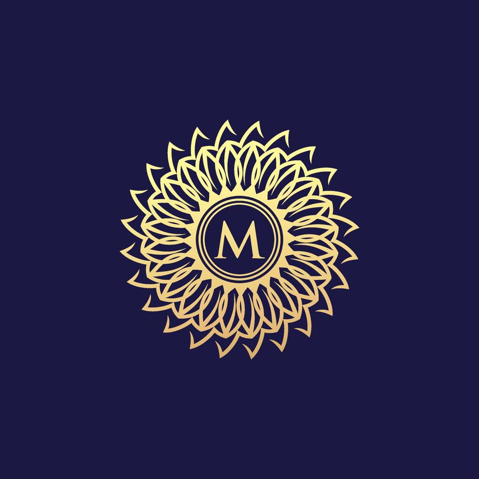 Luxury letter m logo design vector template