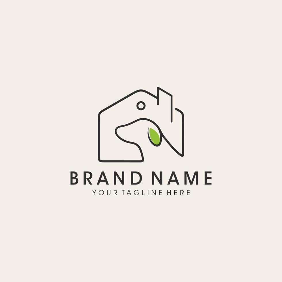 Dog house logo design vector template