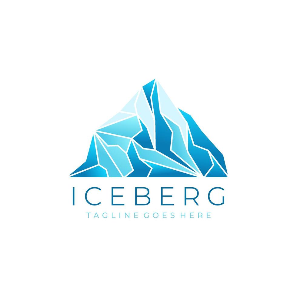 Ilustración de vector de diseño de logotipo de iceberg