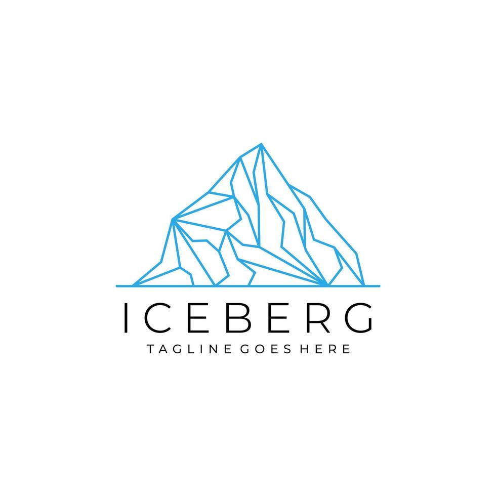 Iceberg simple lines logo design vector icon symbol graphic illustration