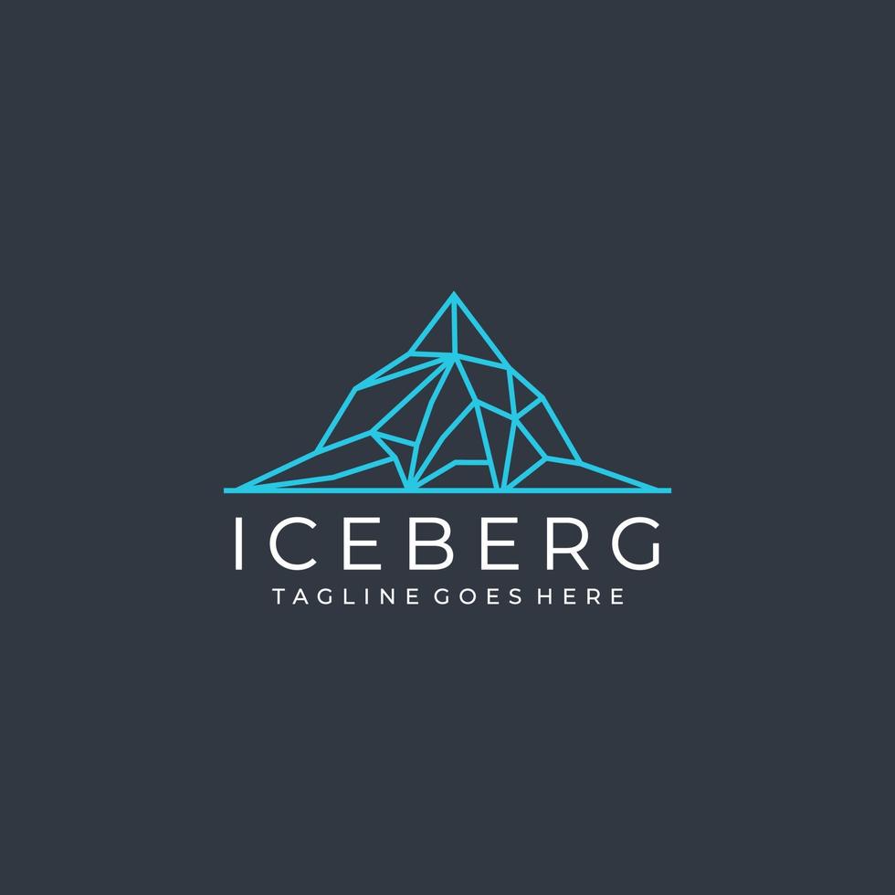 Iceberg simple lines logo design vector icon symbol graphic illustration