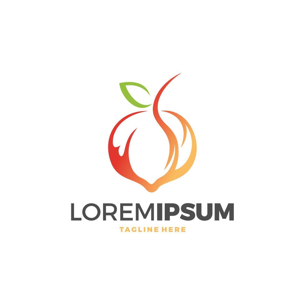 Peach logo design vector