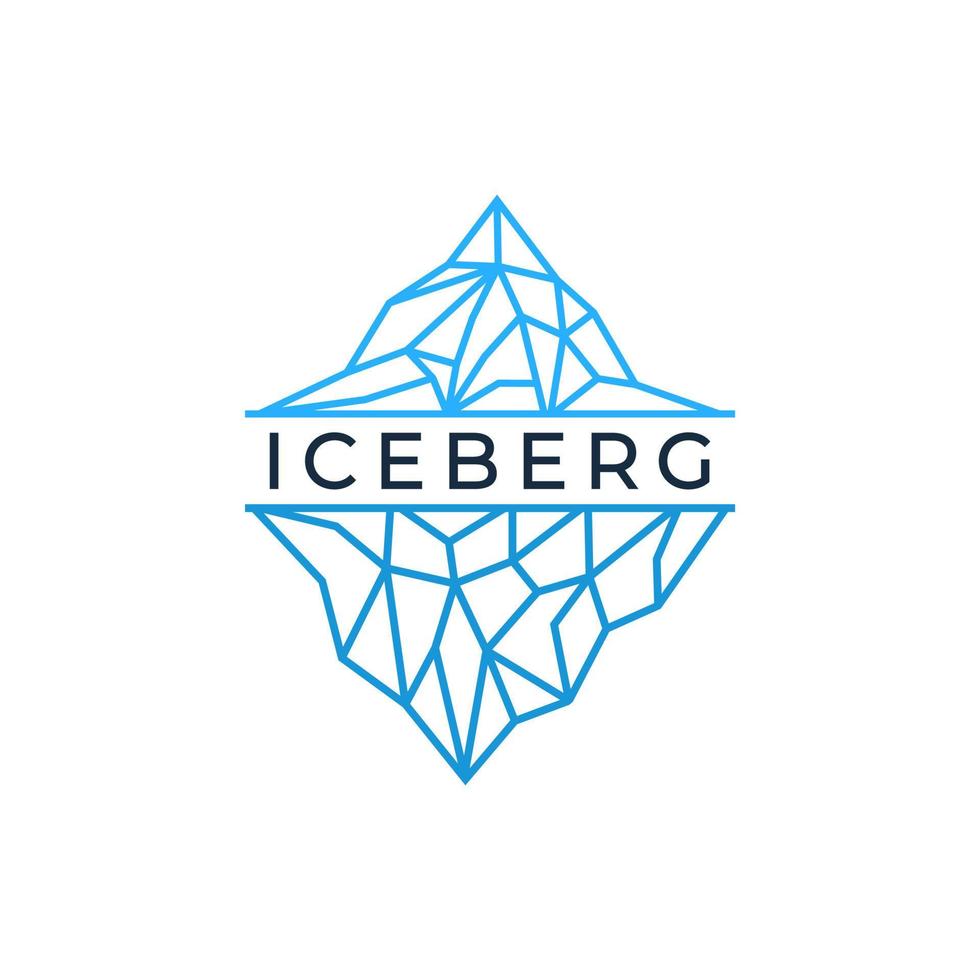 iceberg líneas simples diseño de logotipo vector icono símbolo ilustración gráfica