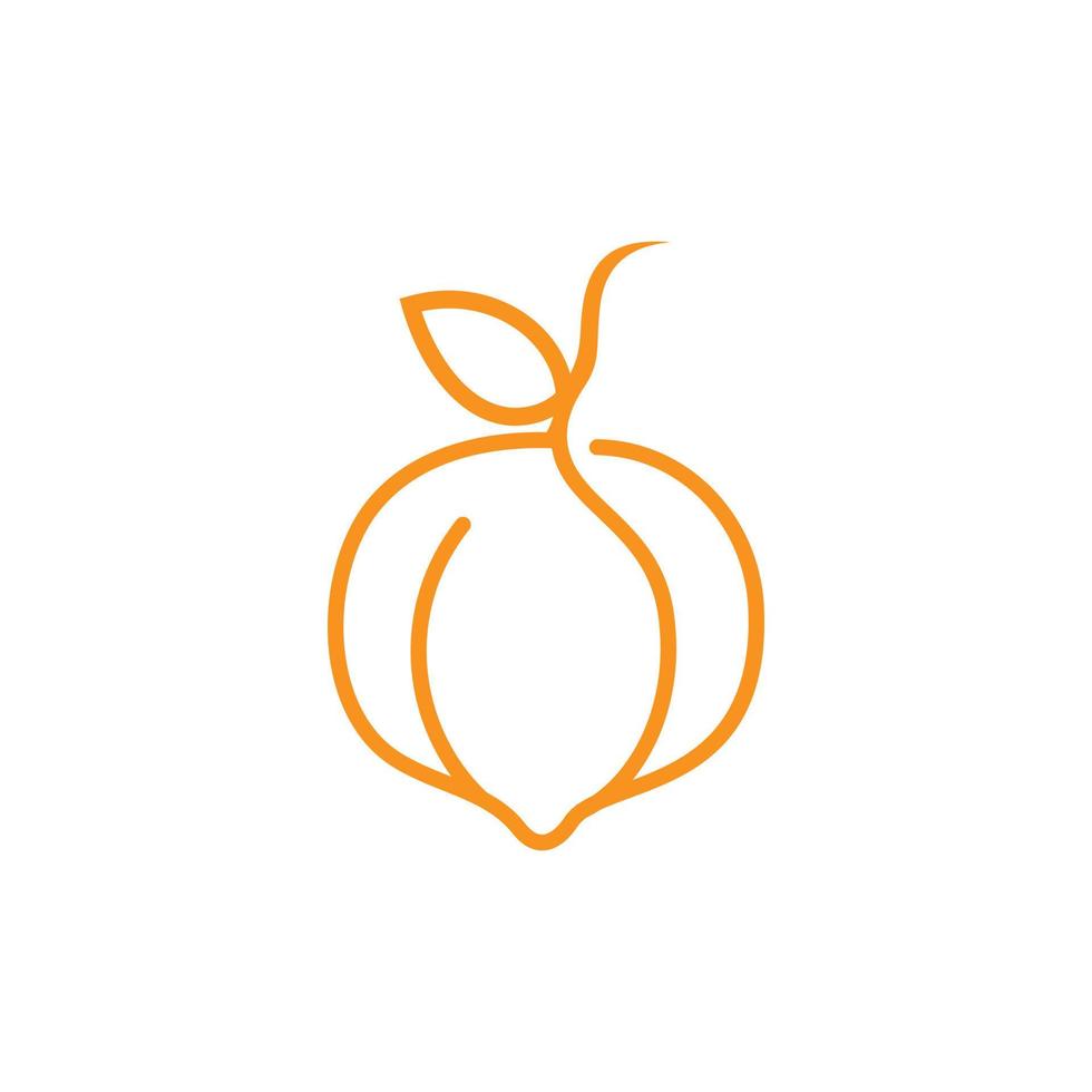 Peach logo design vector