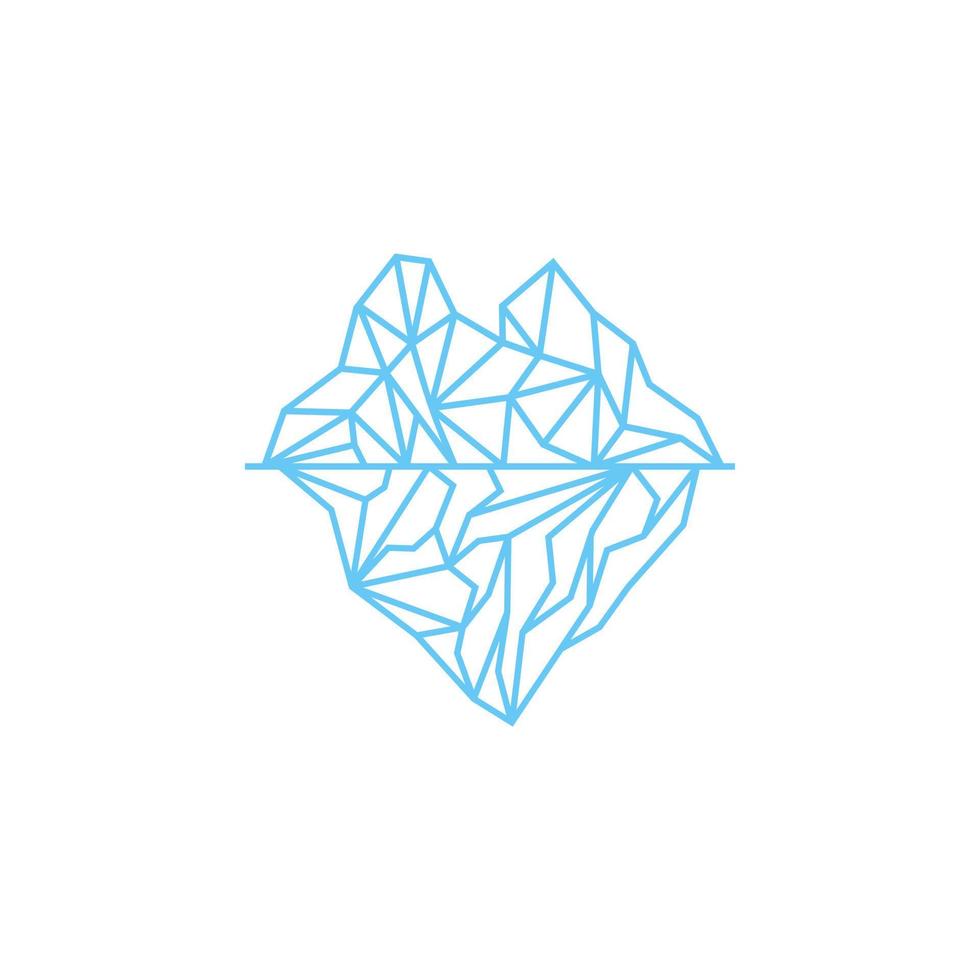 Iceberg simple lines logo design vector icon symbol graphic illustration