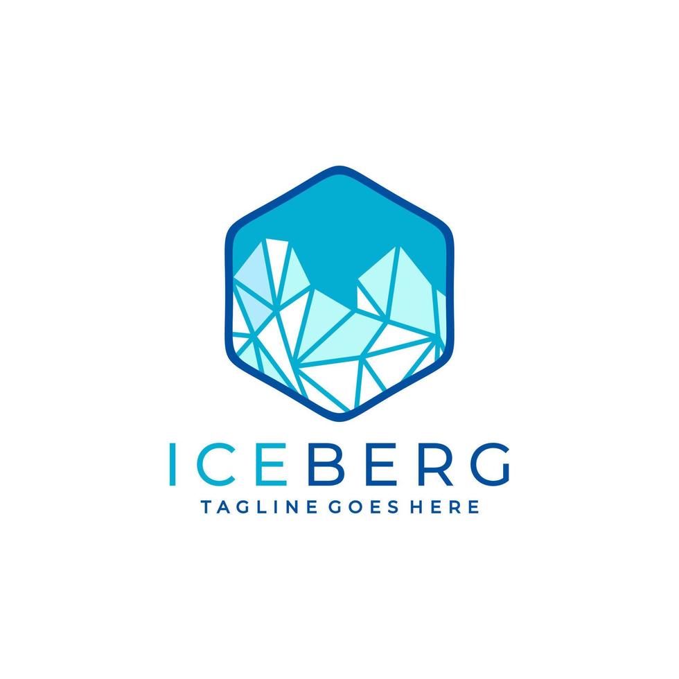 Ilustración de vector de diseño de logotipo de iceberg