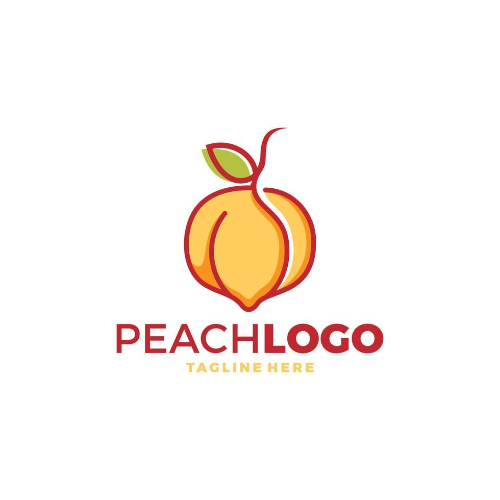 Peach logo design vector