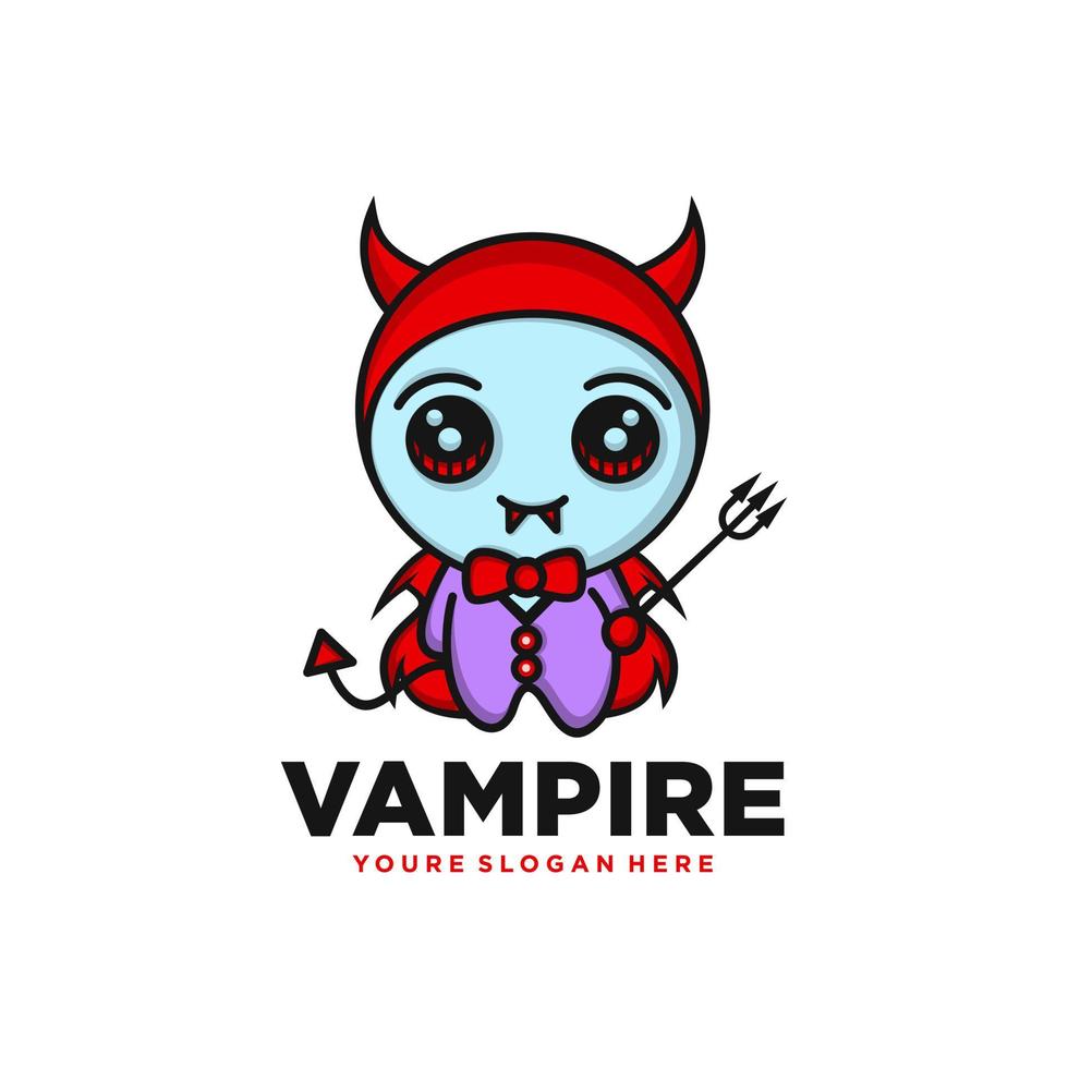 Vampire character logo design template vector