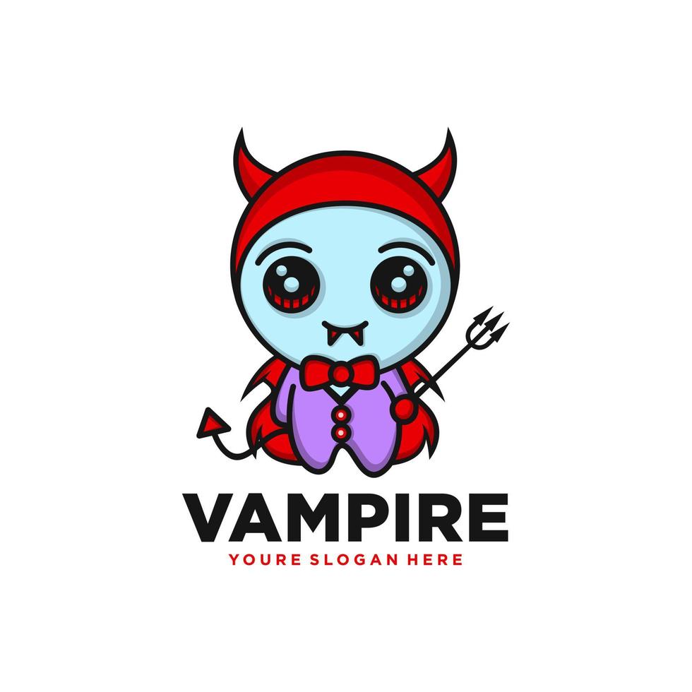 plantilla de diseño de logotipo de personaje de vampiro vector