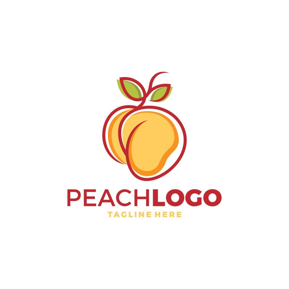 Peach logo design vector