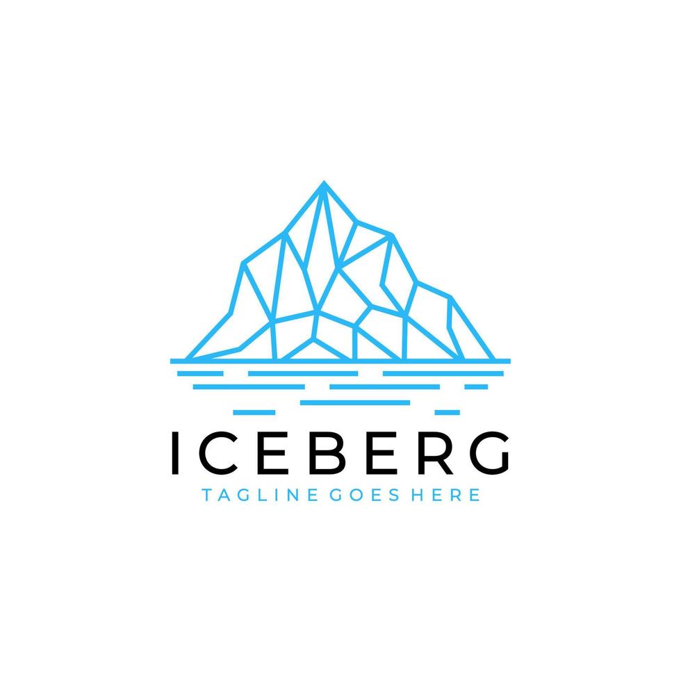 Iceberg simple lines logo design vector icon symbol graphic illustration