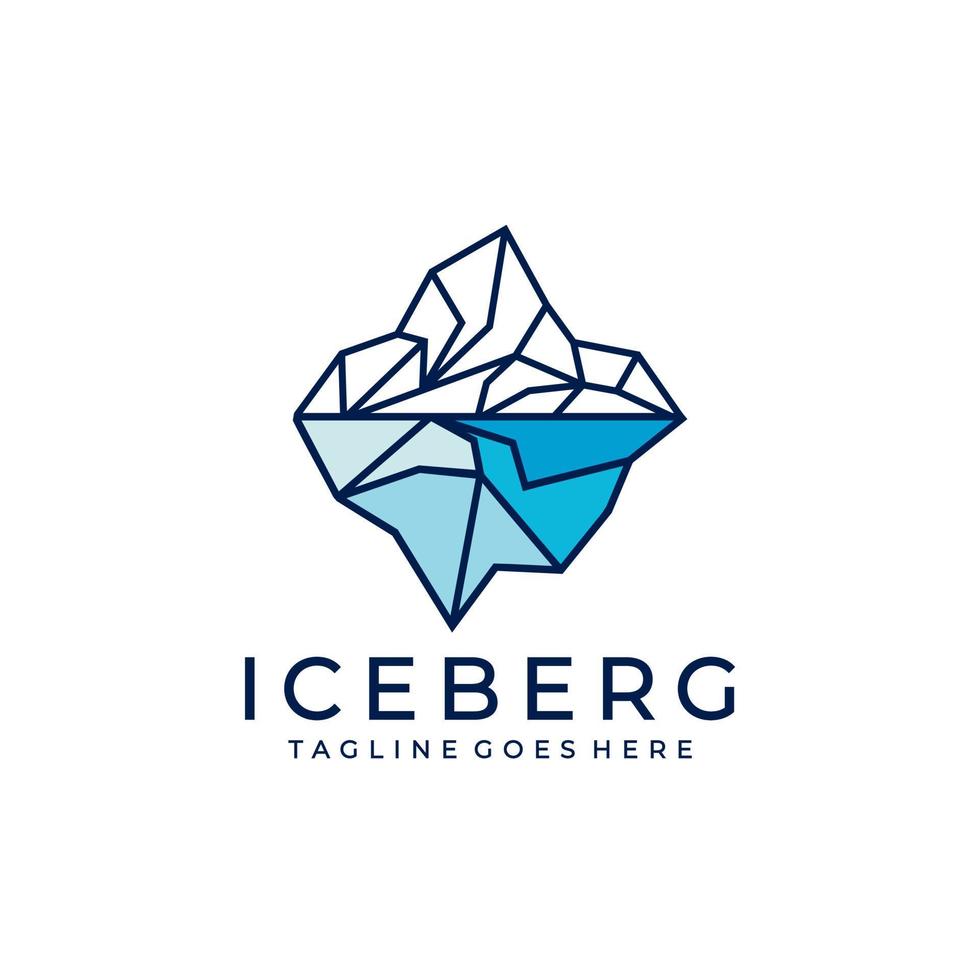 Ilustración de vector de diseño de logotipo de iceberg