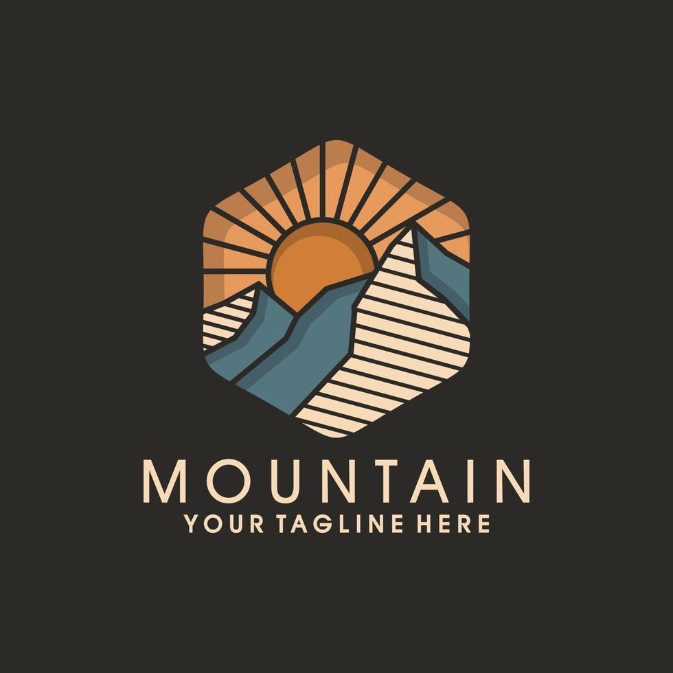 Mountain logo design template vector