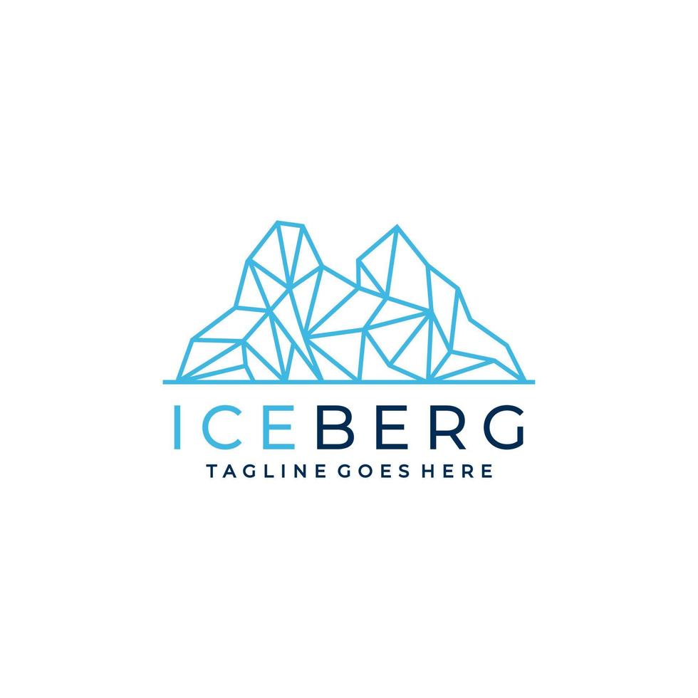 iceberg líneas simples diseño de logotipo vector icono símbolo ilustración gráfica