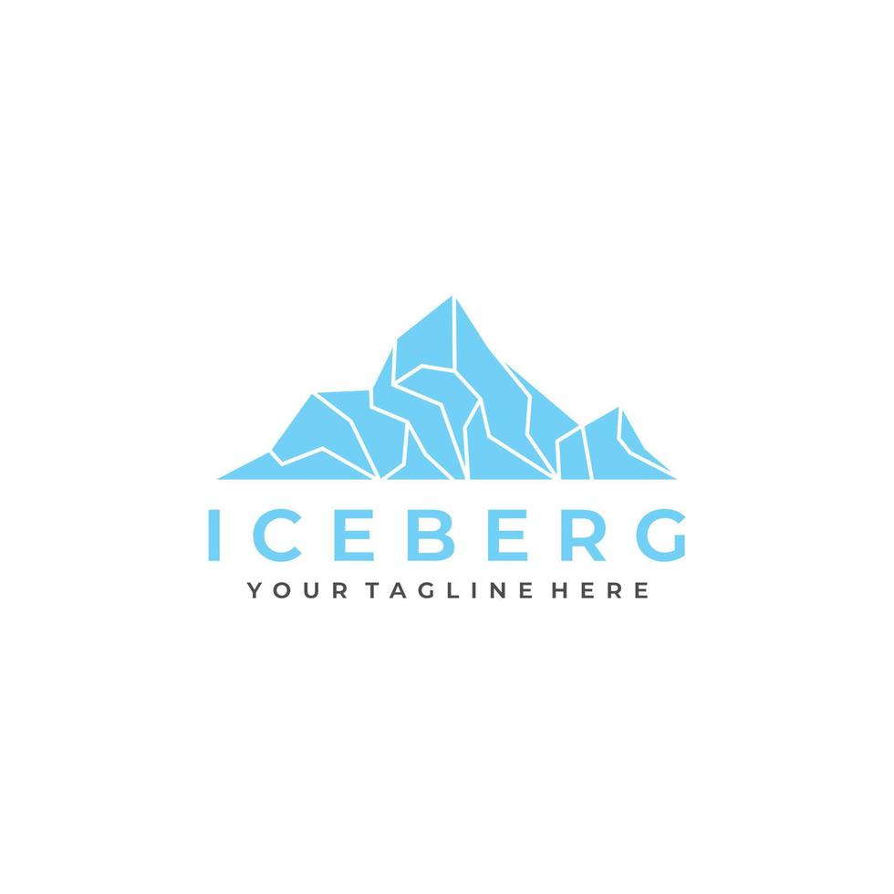 Iceberg simple lines logo design vector icon symbol graphic illustration