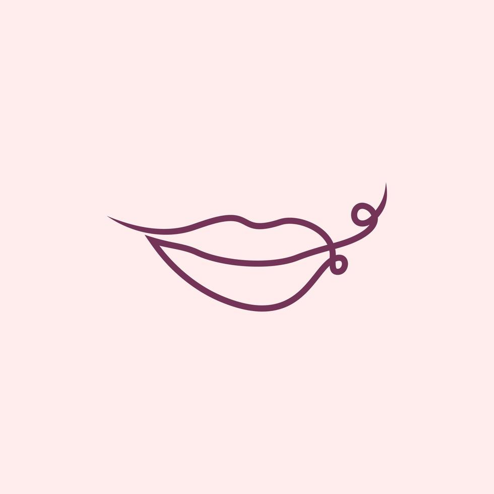 labios línea arte logo belleza, labios sexy vector ilustración