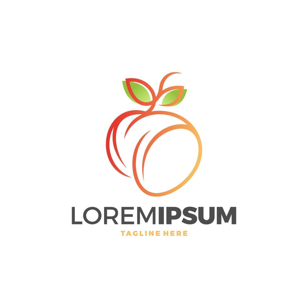 Peach logo design vector