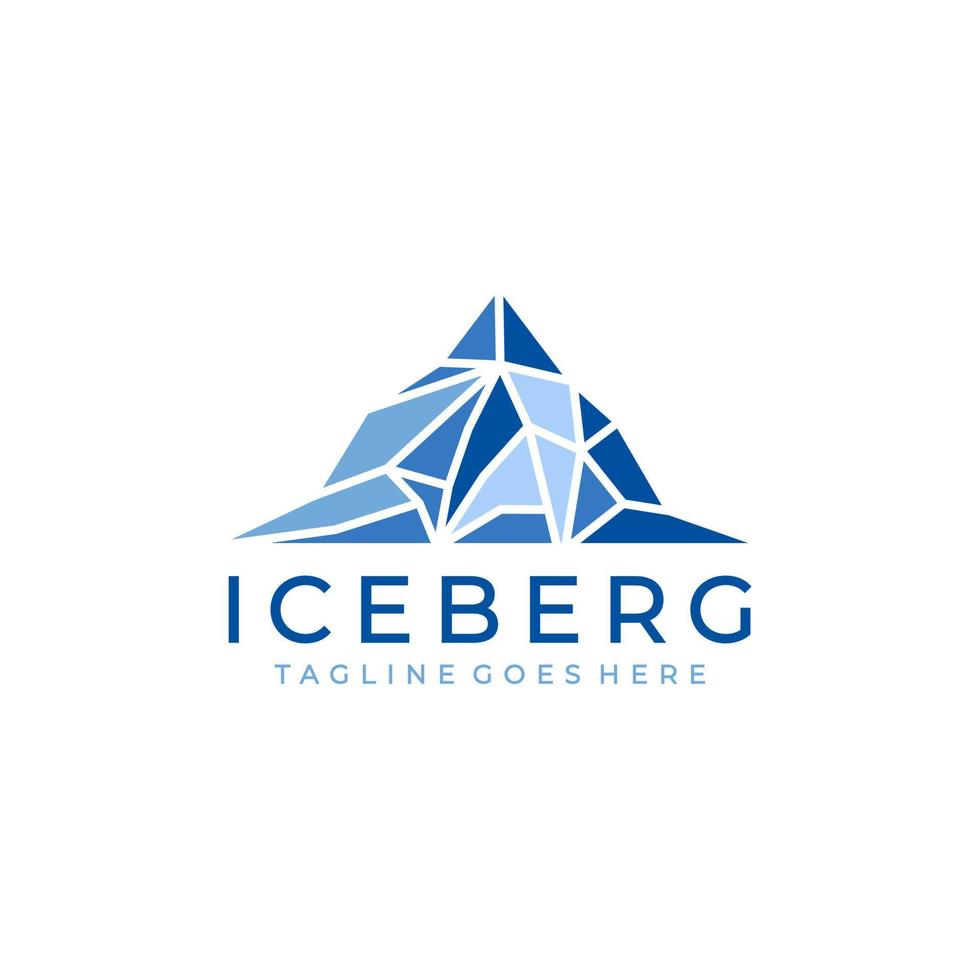 Ilustración de vector de diseño de logotipo de iceberg