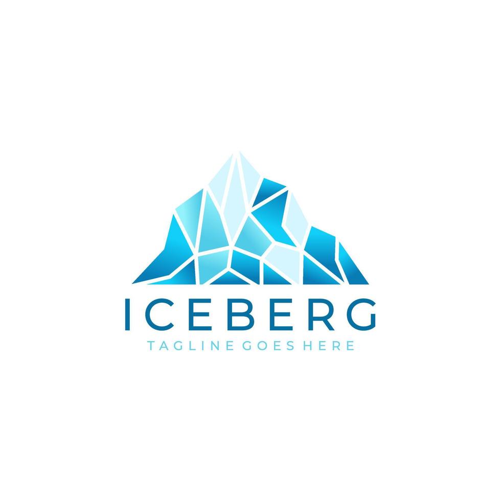 Ilustración de vector de diseño de logotipo de iceberg