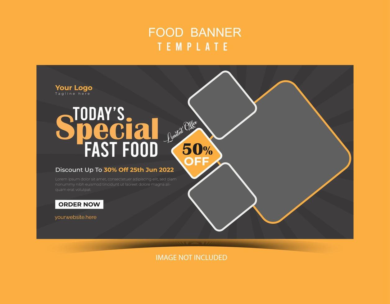 plantilla de banner de comida moderna para restaurante vector